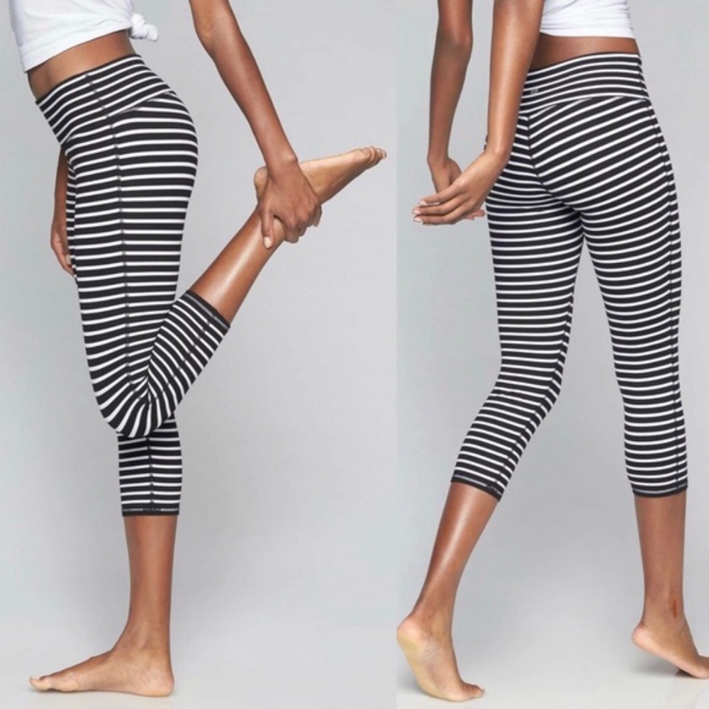Athleta Stripes Chaturanga Capri cropped pants